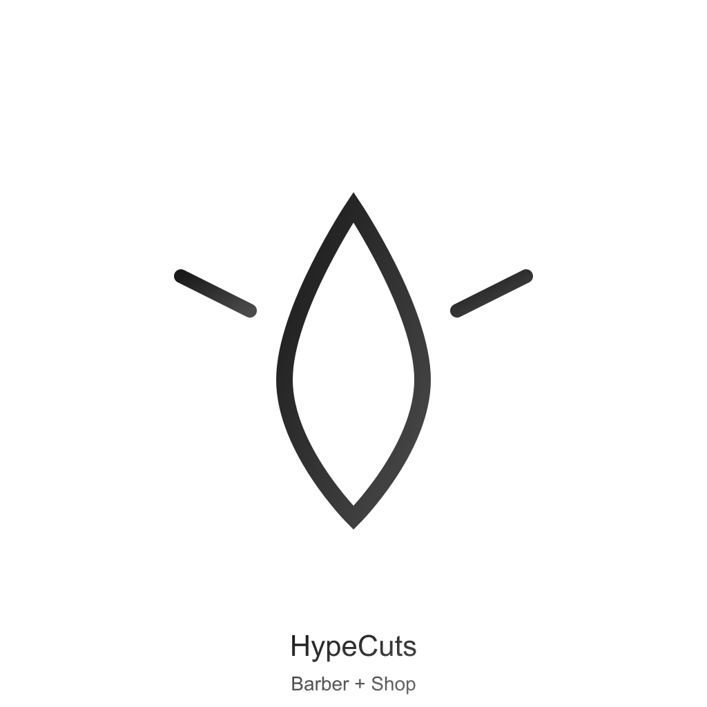 HypeCuts "Barber + Shop" logo